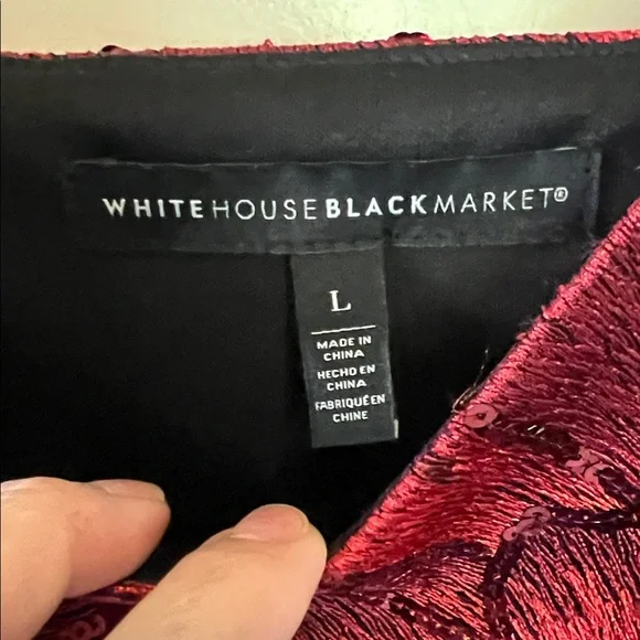 White House Black Market Red Sequin Camisole - Picture 2 of 7